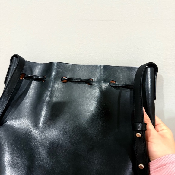 Mansur Gavriel Bucket Bag Ballerina in Black Leather - Picture 7 of 12